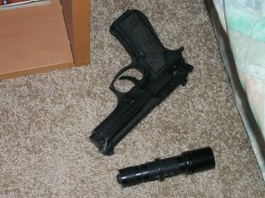 pistol and light