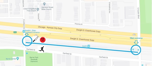 Austin L subway incident w knife victim and runner