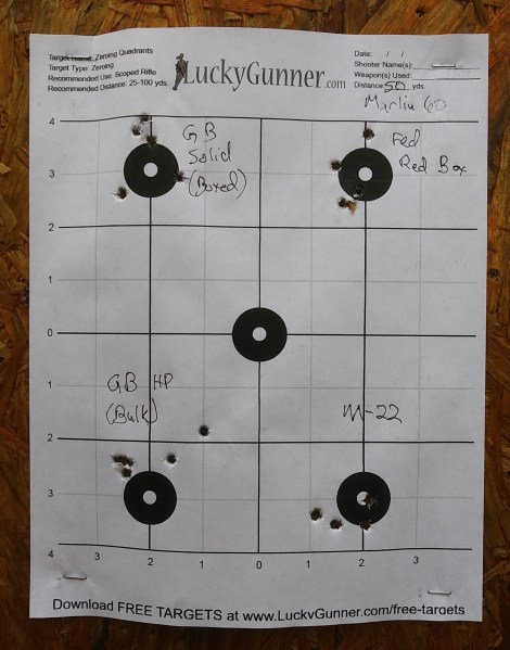 Marlin target at 50 yards