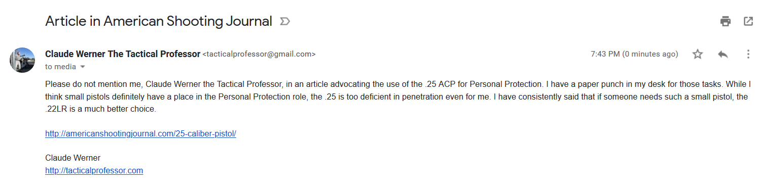 Article in American Shooting Journal - tacticalprofessor gmail com - Gmail